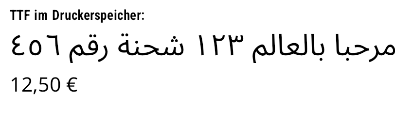 Arabisches Etikett, gerendert mit ZplCore